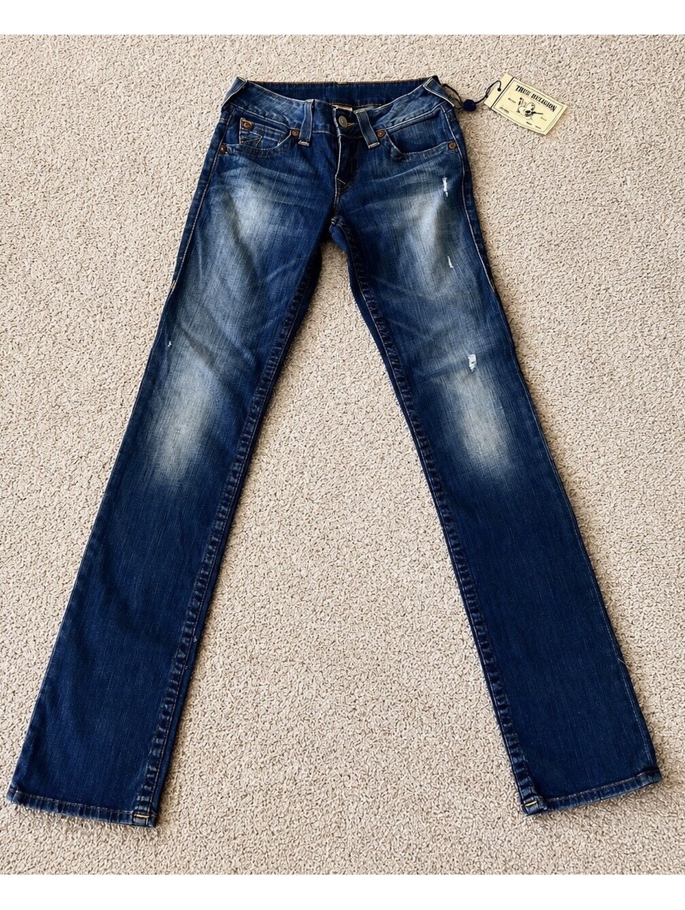 True Religion Straight Spade Jeans 28 NWT Buddha Wash Made USA Y2K $253 [COPY]